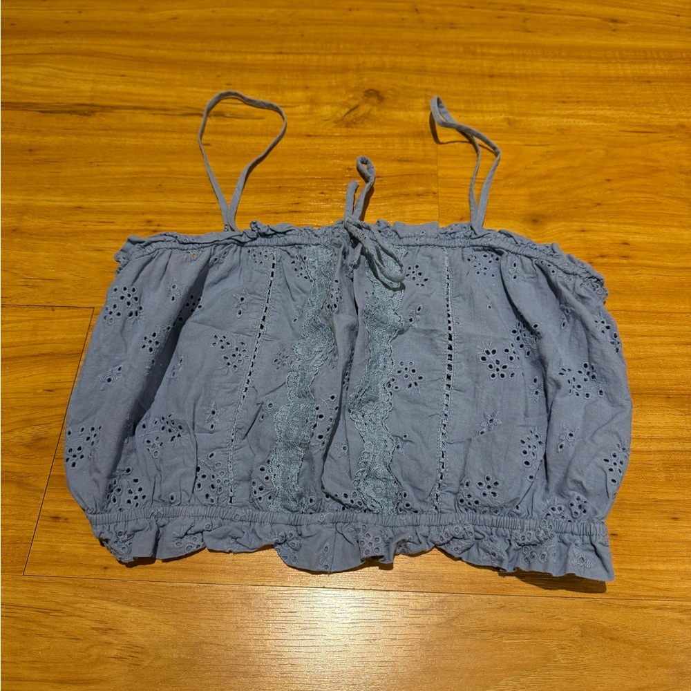 Love Tree Blue Eyelet Camisole